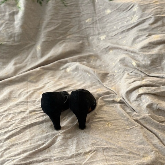 Stunning 1940s Vintage Black Heels 9A - rare size - Picture 3 of 4